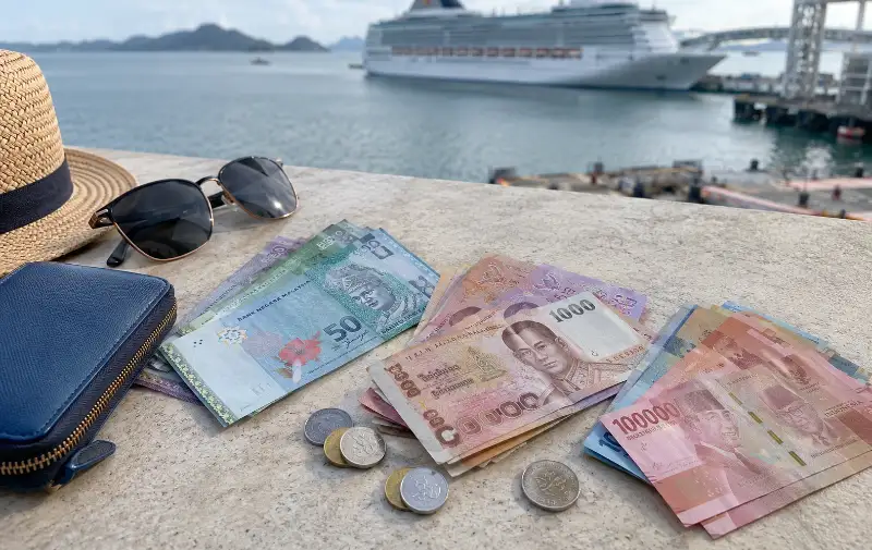 Malaysian Ringgit, Thai Baht and Indonesian Rupiah cash for cruise port days