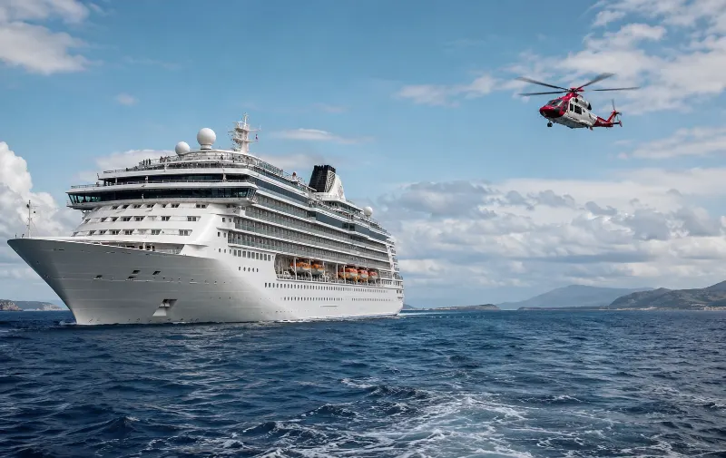 Cruise ship at sea illustrating why medical evacuation cover matters for travel insurance