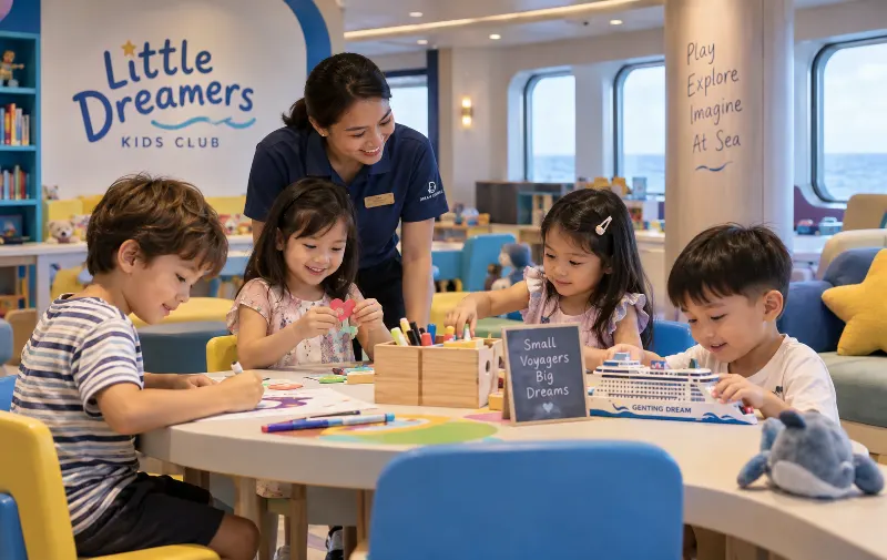Children at the Little Dreamers kids club on the Genting Dream
