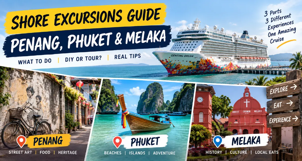 Genting Dream shore excursions in Penang, Phuket and Melaka