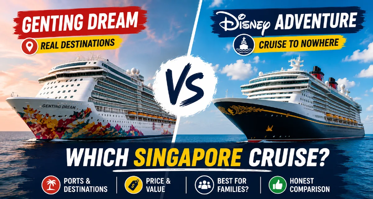 Genting Dream and Disney Adventure cruise ships compared for Singapore sailings