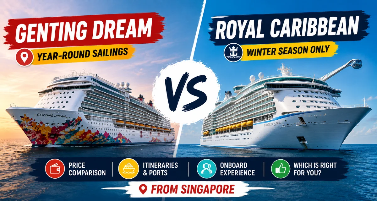 Genting Dream and Royal Caribbean ships compared for Singapore cruises in 2026 and 2027