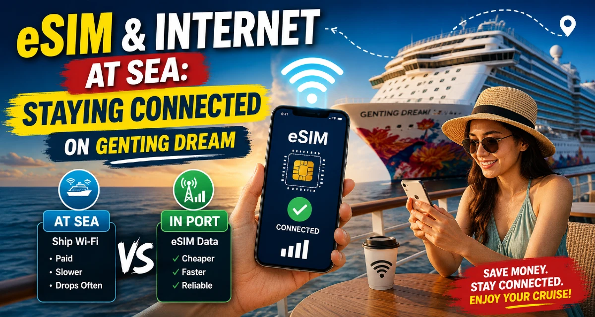 Staying connected with eSIM and Wi-Fi on the Genting Dream cruise from Singapore