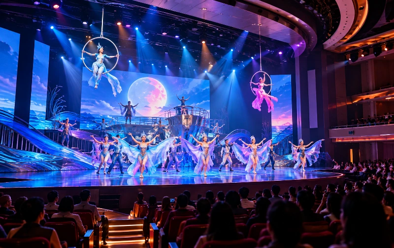 A production show in the 999-seat Zodiac Theatre on the Genting Dream